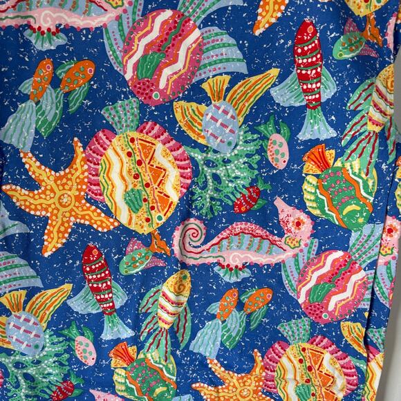 Waverly "Key West" Tablecloth 98" x 52" Fish Sea Underwater Print 100% Cotton - Picture 5 of 11